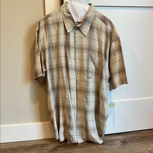 O'Neill Cream and Brown Casual Button Down Shirt